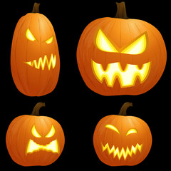 different Halloween pumkpins