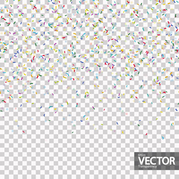 seamless confetti party background with vector transparency