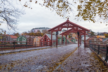 The old bridge over the river Nidelva in Trodheim, Norway