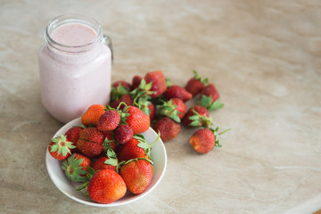 tasty and healthy strawberry smoothie