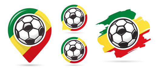 Senegalese football vector icons. Soccer goal. Set of football icons.