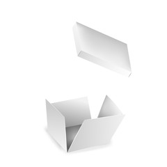 White square paper box. 