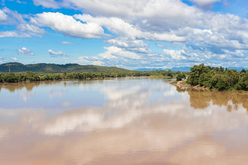 View at the Mekong from the bridge in Muang Khong