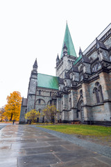 Fototapeta na wymiar Nidaros Cathedral during a day, Trondheim, Norway