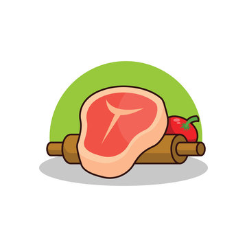 Flesh Meat Cook Symbol Illustration
