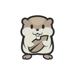 Obraz na płótnie Canvas Hamster Rodents Pet Cute and Funny Cartoon Illustration