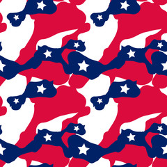 Abstract camo background in national USA colors - white, red and navy blue