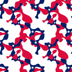 Abstract camo background in national USA colors - white, red and navy blue