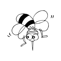 Mosquito cartoon illustration isolated on white background for children color book