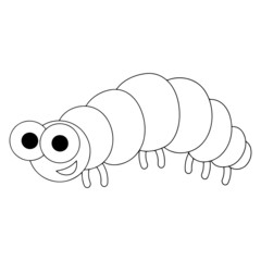 Caterpillar cartoon illustration isolated on white background for children color book