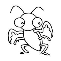 Mantis cartoon illustration isolated on white background for children color book