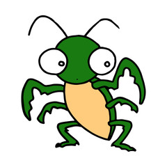 Mantis cartoon illustration isolated on white background for children color book