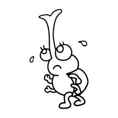 Bug cartoon illustration isolated on white background for children color book