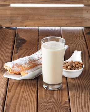 Horchata is a drink, made with the juice of tigernuts and sugar.  Native from Valencia &ndash; Spain, it is a refreshing drink, often accompanied with long thin buns called  fartons.