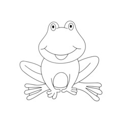 Frog cartoon illustration isolated on white background for children color book