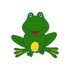 Frog cartoon illustration isolated on white background for children color book