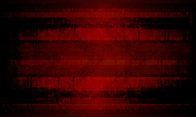 Dark red rippled background with silhouettes of blurred spots and arrows.