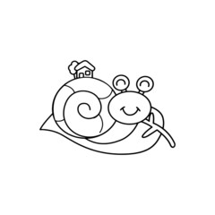 Snail cartoon illustration isolated on white background for children color book