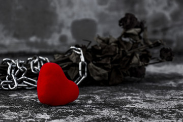 A symbol of love. Heart, ties, and roses.