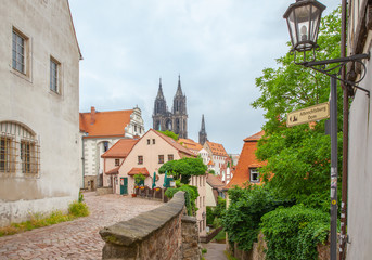 Fototapeta na wymiar District of the city Meissen in Saxony Germany