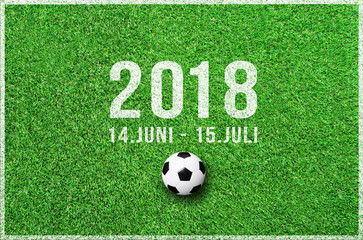 Fußball - 2018 Rasen & Datum 