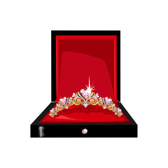 Beautiful tiara in a gift box © liana2012
