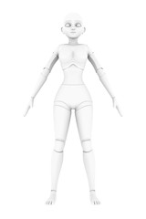 Robotic woman with real face