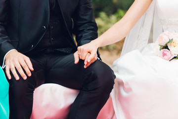 Newly married couple after their wedding.