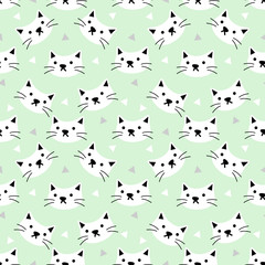 Cute cat seamless pattern