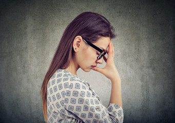 Worried young woman in depression
