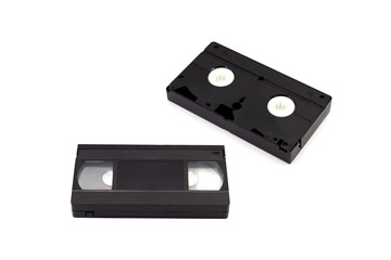 Fototapeta premium Old vhs video cassette isolated on white background copy space for text 