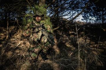 Soldier in russian camouflage