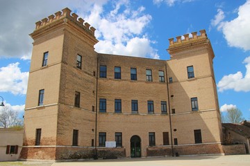 The castle Castello Estense della Mesola in Italy, in the region Po Delta del Po di Veneto. Erected...