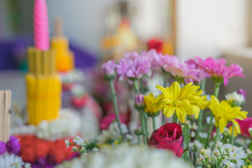 Flowers Pedestal tray for The Teacher’s day ceremony.