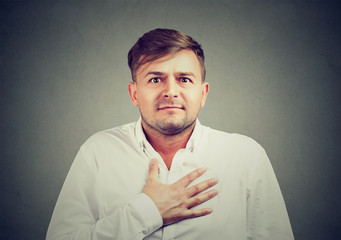Man feeling guilty and embarrassed