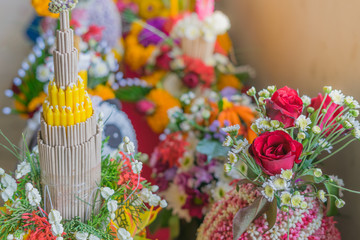 Flowers Pedestal tray for The Teacher’s day ceremony.