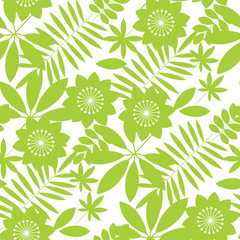 Fototapeta premium Simple tropical floral design seamless pattern