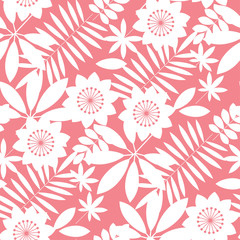 Fototapeta premium Simple tropical floral design seamless pattern