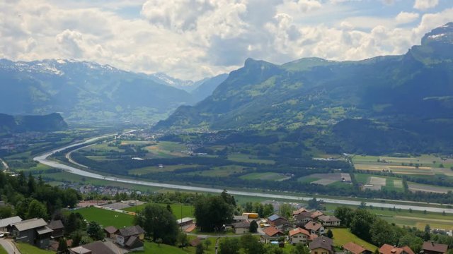 View on the valley in Triesenberg, Liechtenstein