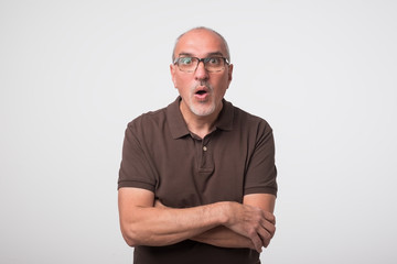 Fototapeta premium portrait of mature surprised man.