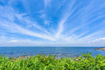 青空と海　The blue sky and blue ocean.