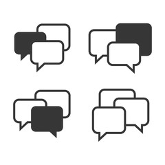 Speech Chat Bubbles Set on White Background. Vector