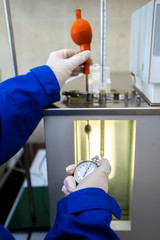 Conducting laboratory experiments with oil