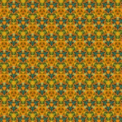 Seamless pattern background. Symmetric vintage fabric texture. Decor for design trendy fashion clothes, textile and print. High resolution desktop wallpaper. Template for hand made products decoration