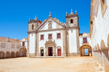 Obraz premium Baroque church in the Sanctuary of Nossa Senhora do Cabo, Sesimbra, Portugal