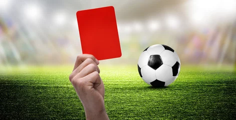 Photo sur Plexiglas Foot Carton rouge de football