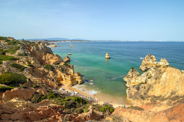 Wonderful view of portugal beach in Lagos Algarve Portugal