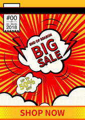 Big Sale. Final sale poster or flyer design. Sale on colorful background. Vector illustration.