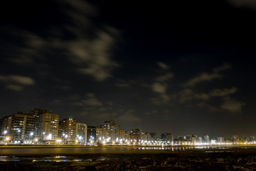 Gijón Beach Night Skyline
