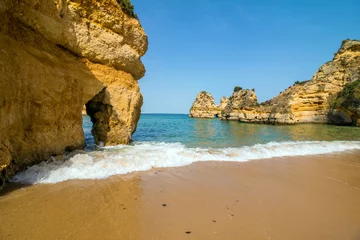 Foto auf Acrylglas Toilette Herrlicher Blick auf den Strand von Portugal in Lagos Algarve Portugal